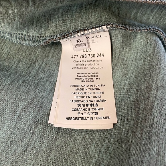 Versace Gray Scuba Bomber Jacket with Turquoise Trim Sz XL - Picture 7 of 13